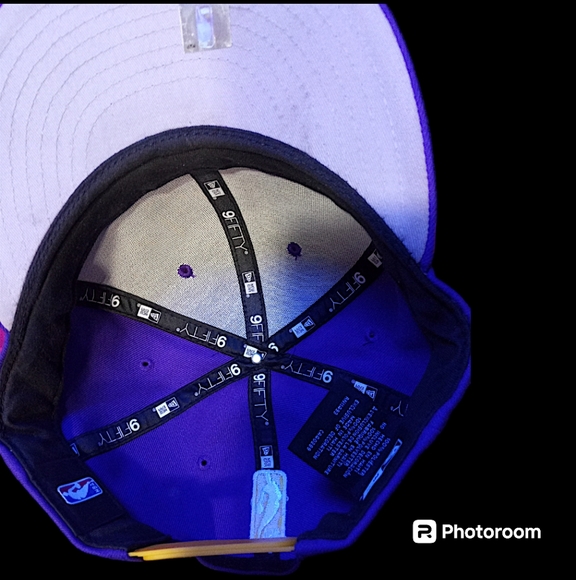 Los Angeles Lakers Snap-Back Hat, New Era, Purple and Gold, Adjustable - Picture 7 of 13